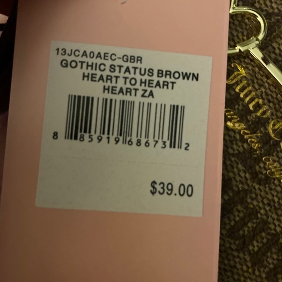 JUICY COUTURE Brown HEART ZIP WRISTLET WALLET - Picture 7 of 7